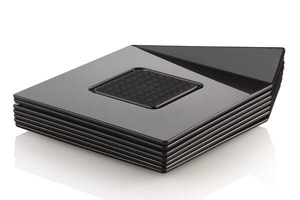 ASSIETTE/ PLATEAU NOIR CARRE 83X83MM REUTILISABLE 100PCES