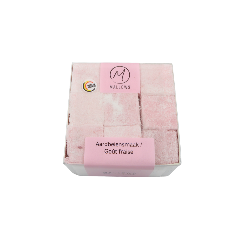 MALLOWS MARSHMALLOW FRAISE 3 X 3 CM 18 PCS - 215GR