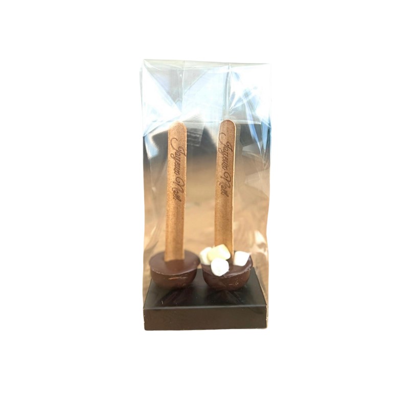 ECOPOON - PACK DE 2 TOUILLETTES JOYEUX NOËL AU CHOCOLAT FONDANT ET SPECULOOS