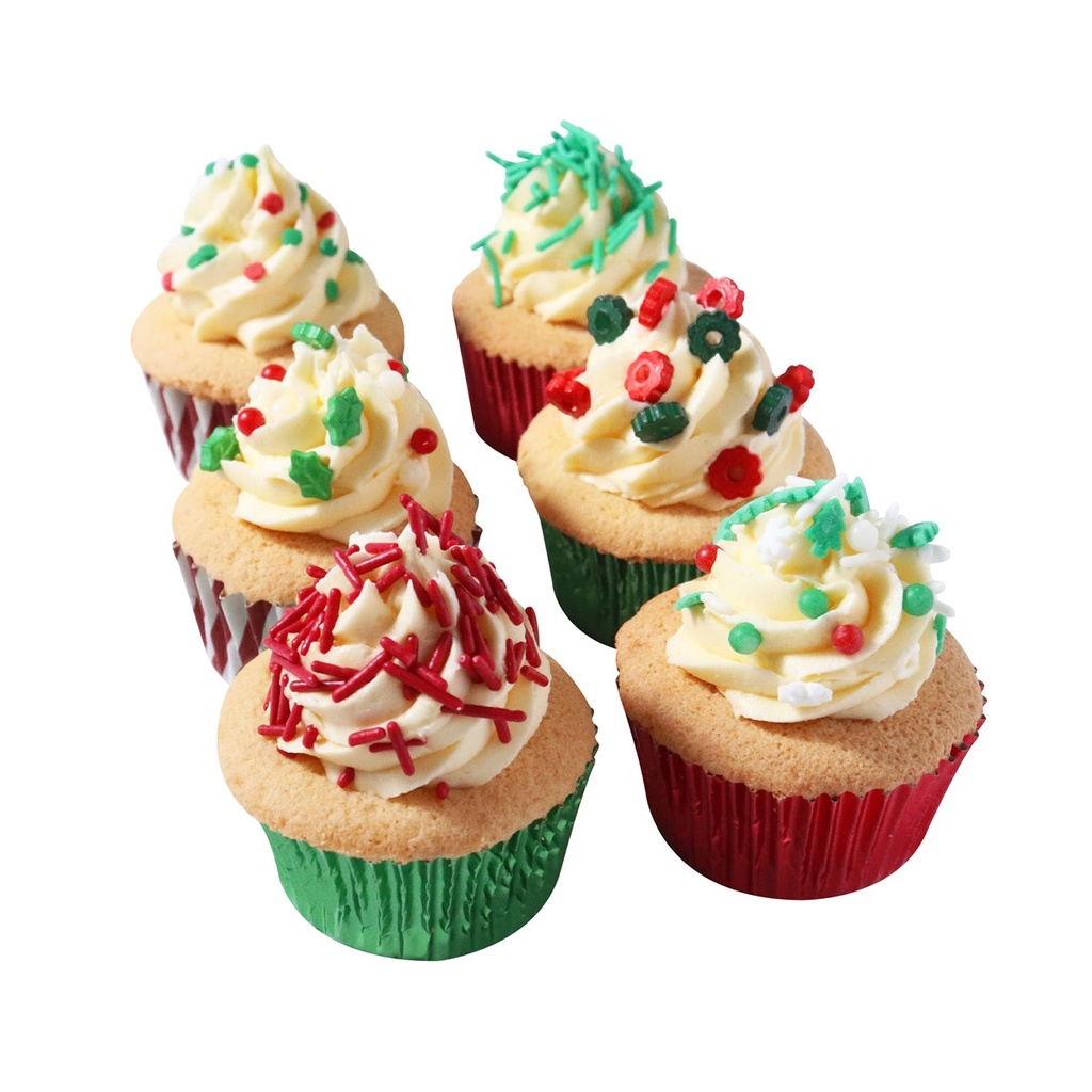 PME CAKE MIX DECORATION NOEL VERT/ROUGE EN SUCRE 6 EN 1 