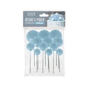 CAKE TOPPER BOULES BLEURS NACRÉES 4 DIAM : 2CM, 2,5CM, 3CM ET 4CM PAQUET DE 12 PCS