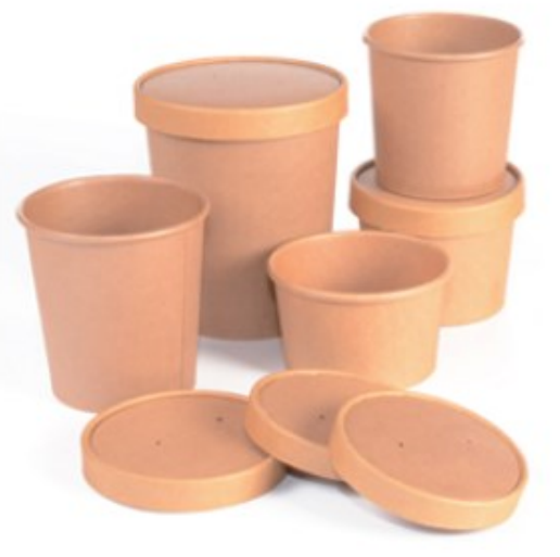 POT EN CARTON KRAFT 360ML ø90MM PAQUET DE 50PCS **SANS COUVERCLE**