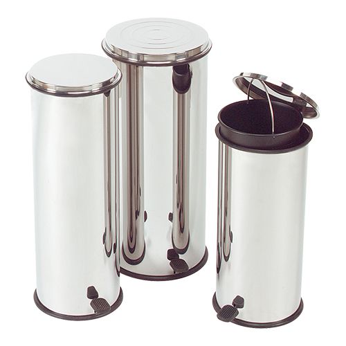 30L STAINLESS STEEL PEDAL BIN WITH BUCKET INSIDE 65CM H x 29CM DIAM *SCDE*
