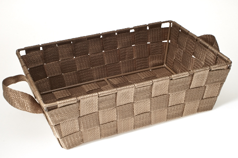 SM RECTANGULAR BASKET HAZELNUT ROPE 28X19XH8CM