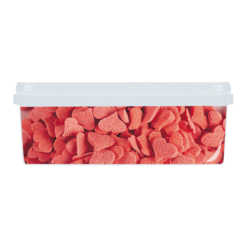 1057318 MINI ROOD SUIKER HART OM TE STROOIEN 500G ***OP BESTELLING***