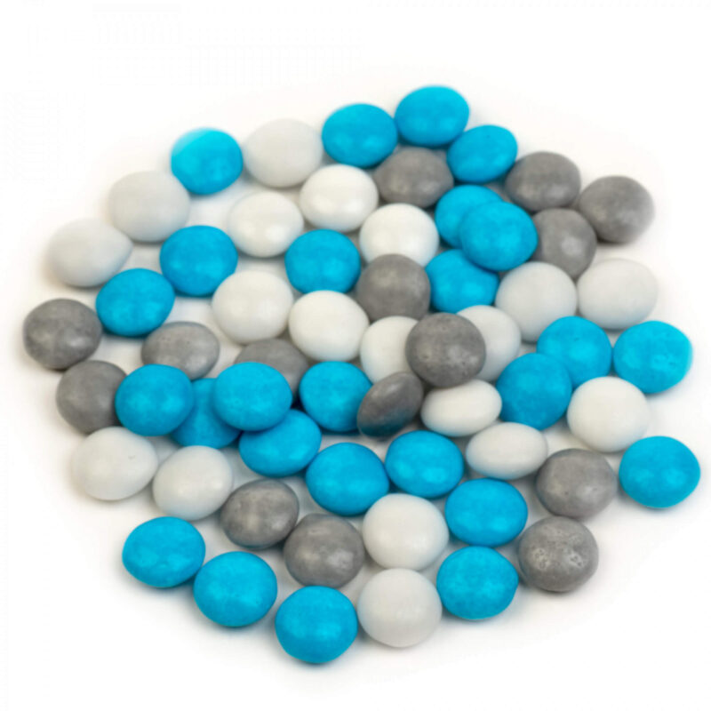 + VANPARYS DRAGEE-MINI CONFETTIS CHOCOLAT MIX BOY 1(GRIS/BLANC/TURQUOISE) 1KG