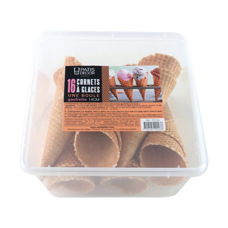 WAFER CONE 1 BALL 14CM 14PCS
