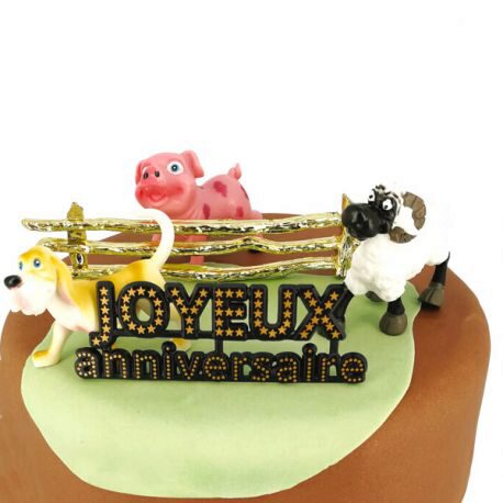 KIT DECORS ANIMAUX DE LA FERME 3 ANIMAUX