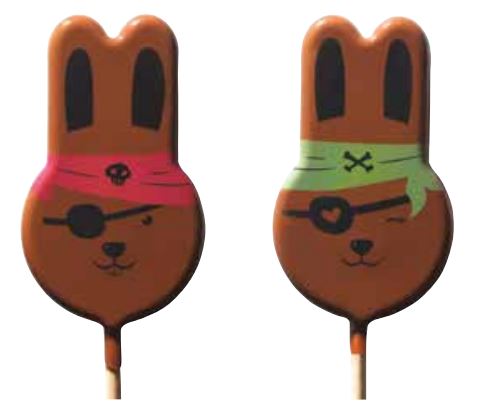PCB Blisters lolly's Hoofd van Konijn Meneer en Mevrouw voor 36 empr. en stick 9pces ***s/cd***
