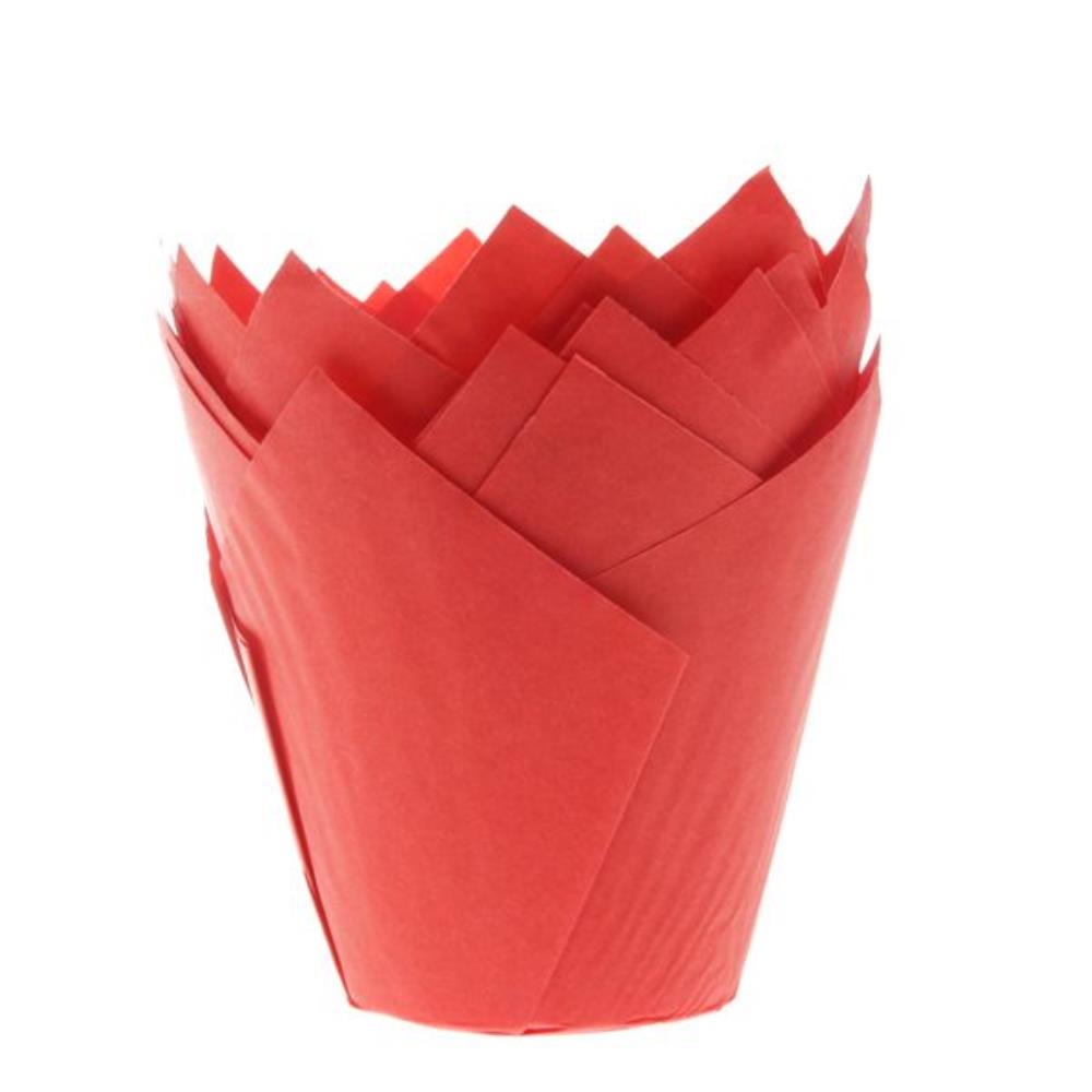 HOM TULIPCUP MUFFIN ROUGE DIAM 5CM 36 PCES