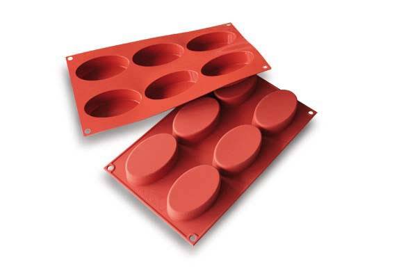 SILIKOMART SF111 VORM 6 GROTE OVALEN 88X53 HT 24MM 85ML ANTI-AANBAK GN1/3 -50° TOT 250°