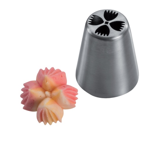 DOUILLE DE GLACAGE INOX FLEUR STRIE BX0059
