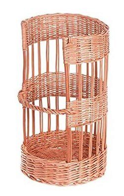 ROUND BROWN WICKER BAGUETTE BASKET 30XH50CM