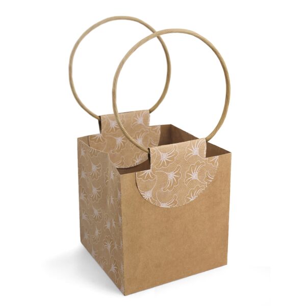 SAC PAPIER KRAFT AVEC ANSES EN CORDELETTES 150X150XXH/150MM 10PCES