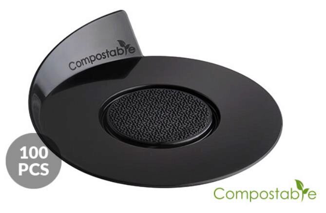  RONDE ZWARTE BORD/SCHAAL 86MM COMPOSTEERBAAR 100 STUKS