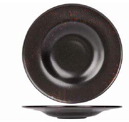 PROOF ETNA BLACK/BROWN ROUND SOUP PLATE 30XH4CM - 5694004