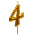 GOLD NUMBER CANDLE NO. 4 5.5CM