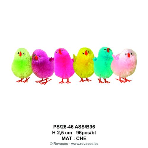 MINI MULTICOLOR POMPOM KUIKENS 2,5 CM 96 STUKS