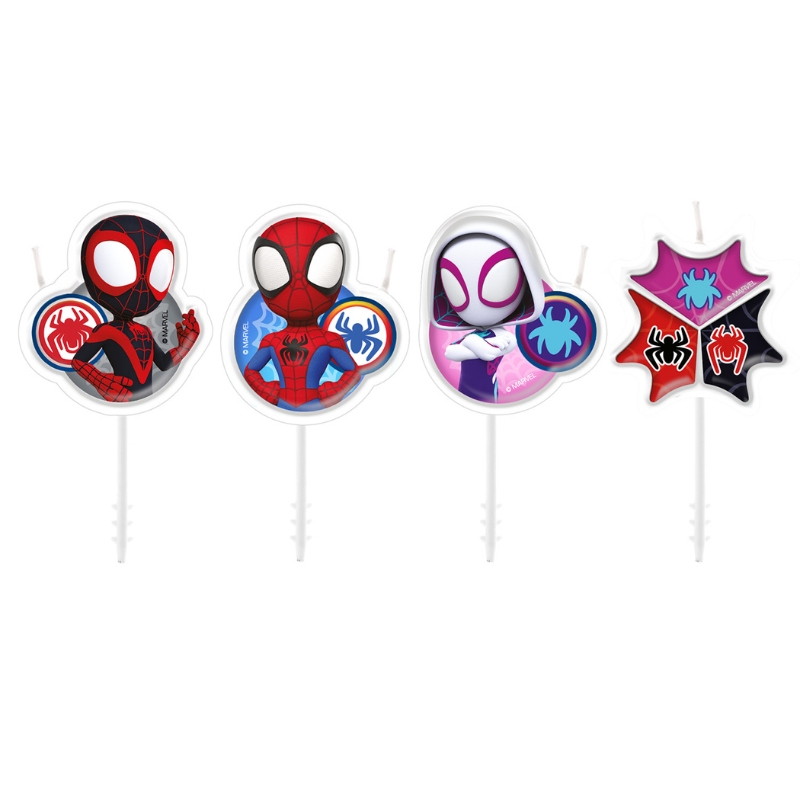 BOUGIES ANNIVERSAIRE SPIDEY 4PCS