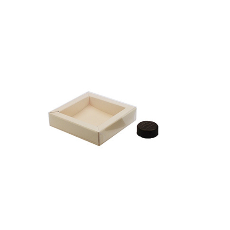 BEIGE VENSTERDOOS N°9 6,6X6,6XH1,9CM KARTON VAN 24 STUKS