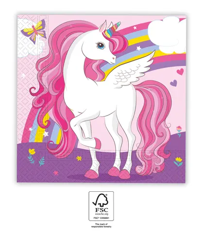 UNICORN SERVIETTES EN PAPIER 33x33 cm 20 pcs