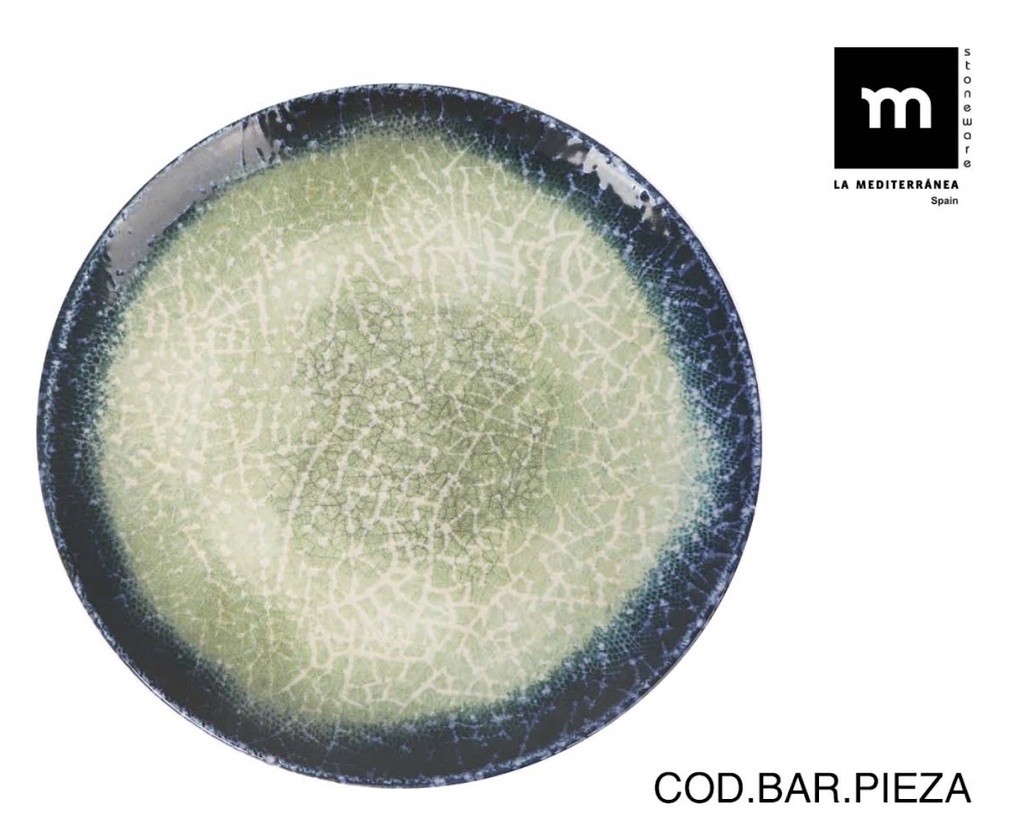 OLAF MONACO ASSIETTE 32.5CM VERT/BLEU STONEWARE - OLA26106 