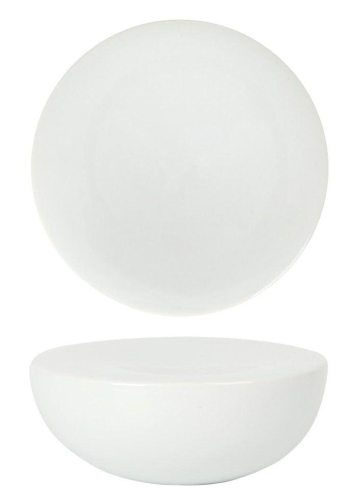 STRADE JADE ASSIETTE 1/2 SPHERE PLATE PORCELAINE BLANCHE