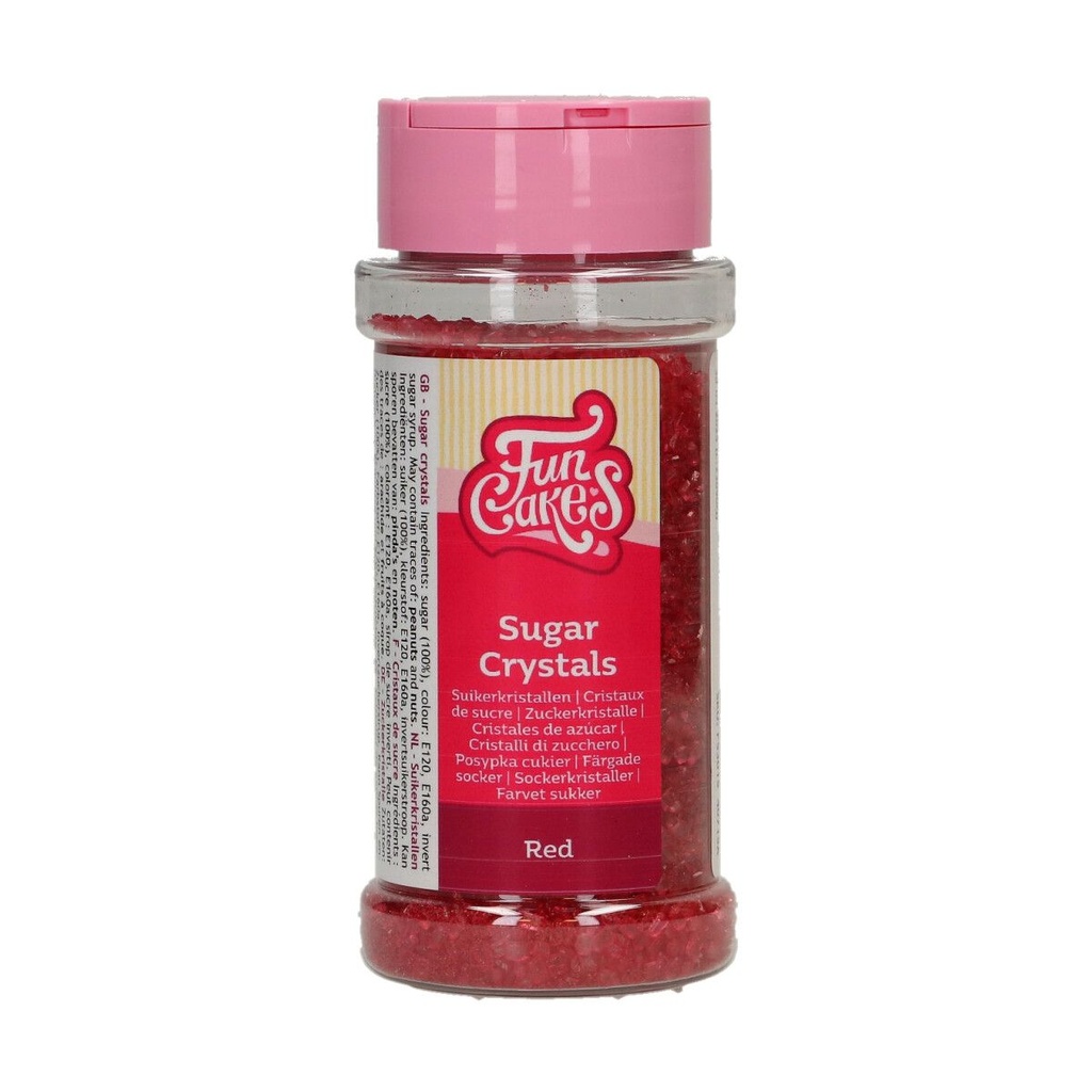 FunCakes Cristaux de sucre fin Rouge 80g