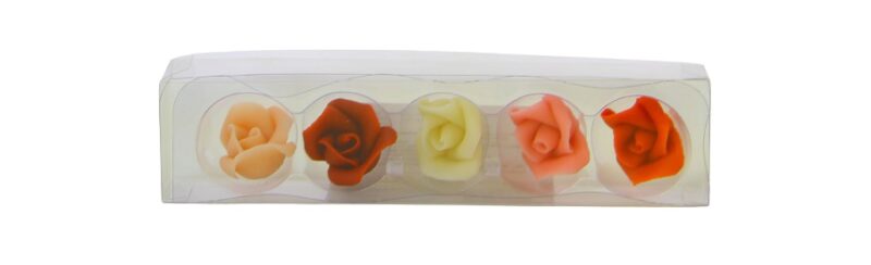 ROSES MASSEPAIN 5 PCES  ASSORTIES 5 PCES