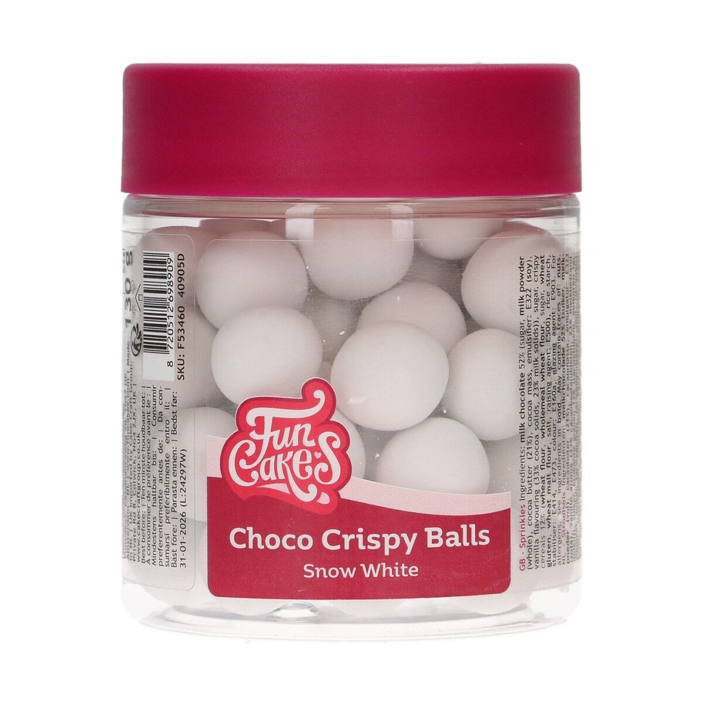 FunCakes Crispy Chocolate Balls Matte Whitet 130g