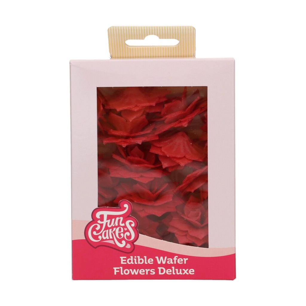 FunCakes fleurs azyme Rose Rosalia Rouge 4cm 15 pces