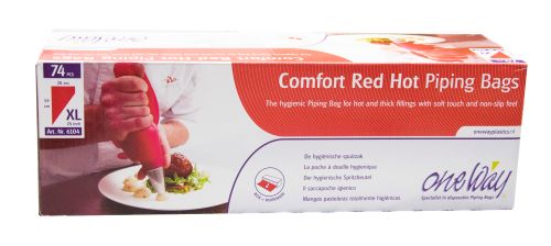 POCHES JETABLES ROUGES XL 59 X 28CM  HOT CONFORT  74 PCES