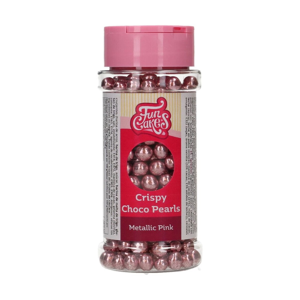 FunCakes Crunchy Chocolate Pearls - Metallic Pink 60g