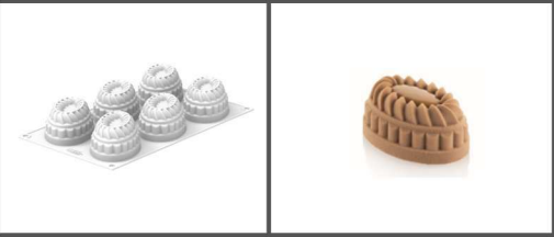 SILIKOMART OVAL MOLD 124X84 H 43 MM "PLEIN COEUR" 6 CAVITIES OF 145ML