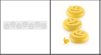 SILIKOMART MOULE SMILEY - ø50 H 2 MM - 7 EMPREINTES DE 2ML
