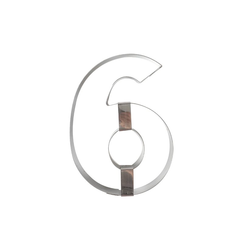 NUMBER MOLD N° 6 STAINLESS STEEL 20CM HT4CM