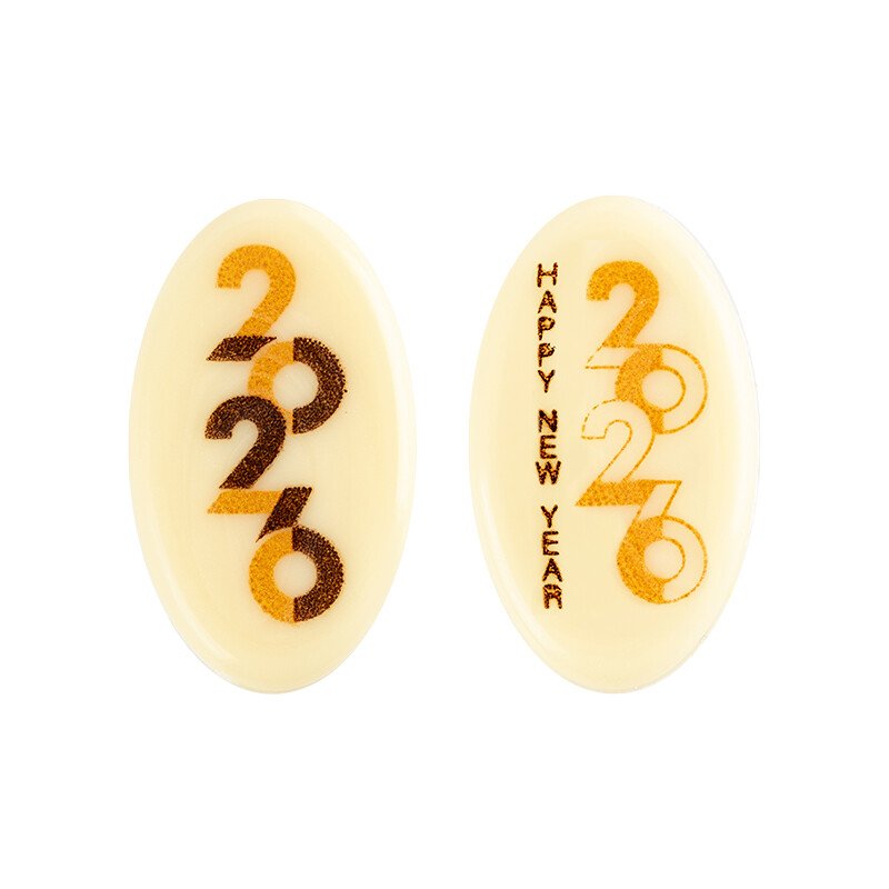 2014072 Plate Happy New Year 2026 3,9x2,3 cm 175pcs ***ON/ORDER***