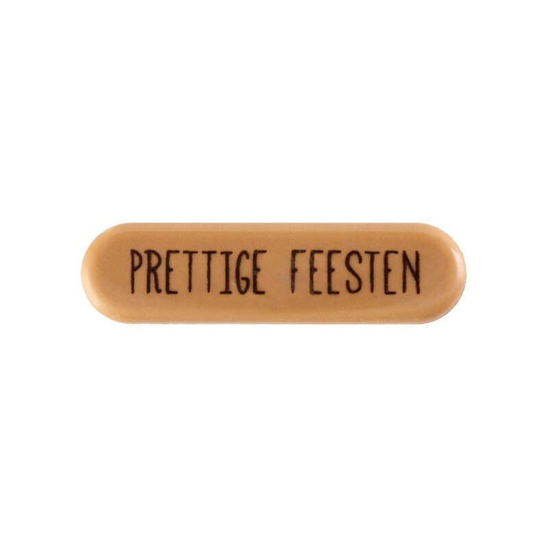 2015781 Plaquette Prettige Feesten 5.5x1.5 cm 160pcs ***S/CDE***