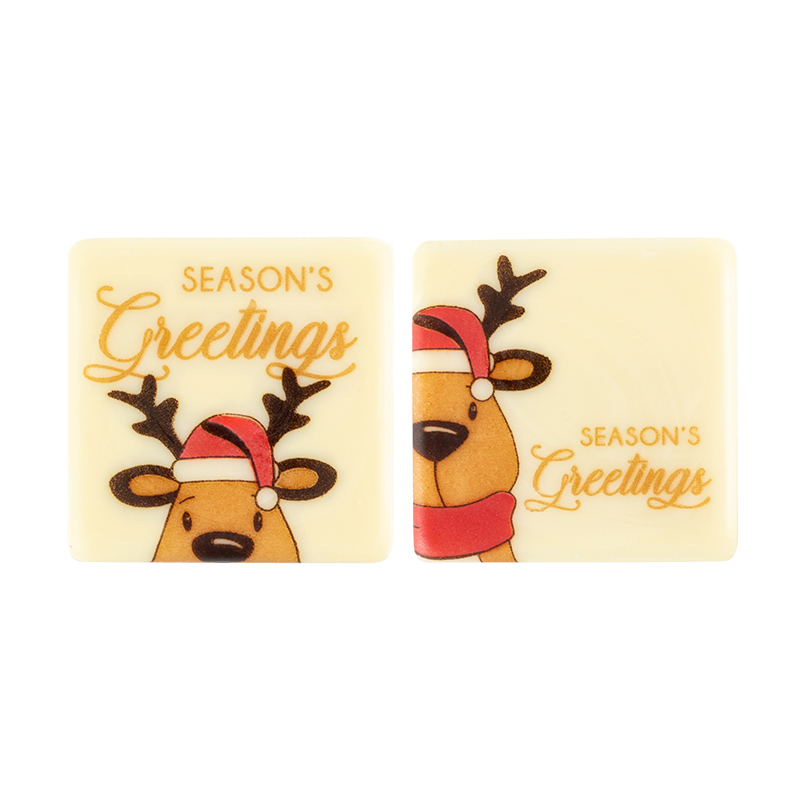 2015477 Plaquette Season's Greetings Elan 3,8x3,8 cm 120pcs ***S/CDE***