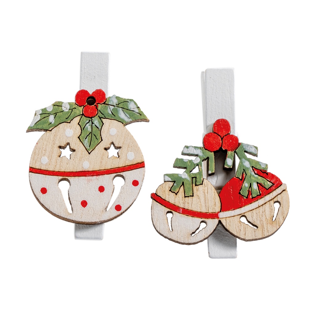 BAG OF 6 CHRISTMAS BALL CLIPS 2ASS