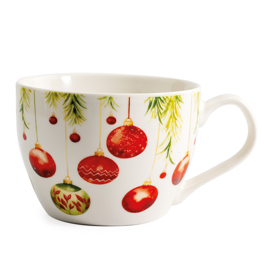 RED CHRISTMAS BALL MUG Ø10.5CM H8CM