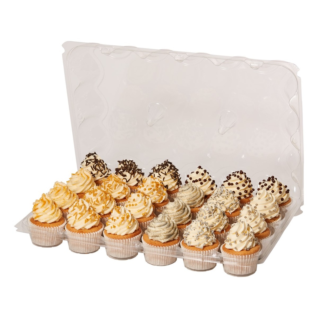 SET OF 3 PLASTIC BOXES FOR 24 CUPCAKES