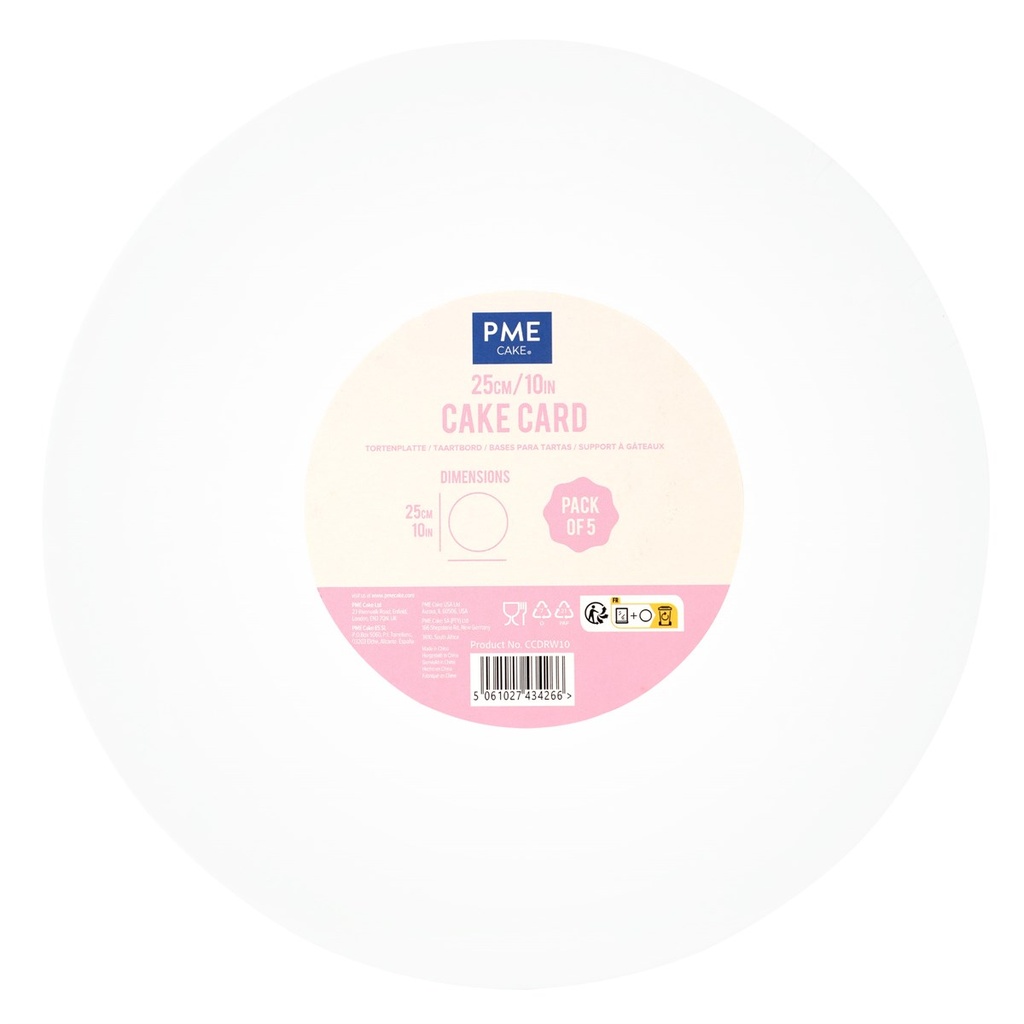 Set van 5 Witte Ronde Cakedozen 25cm