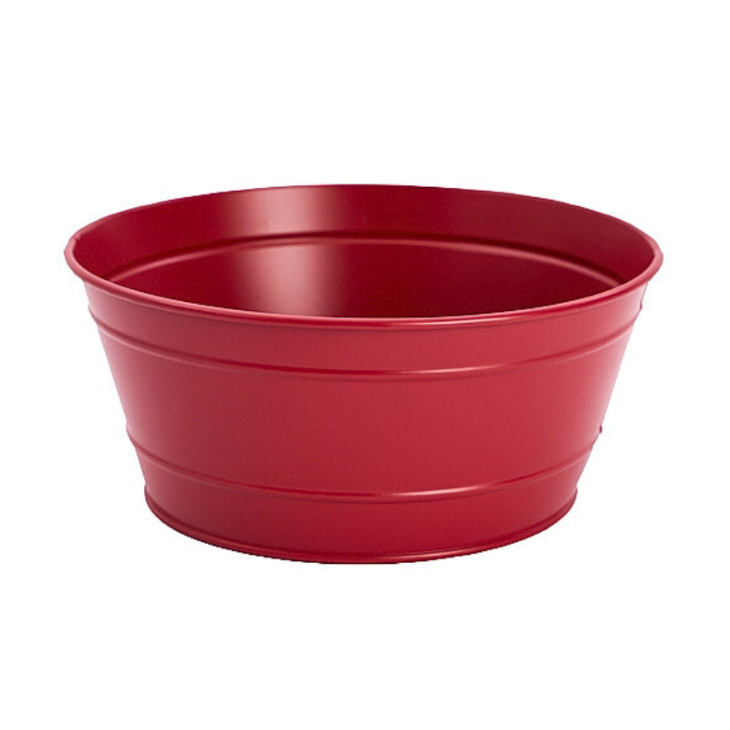 COUPE EN ZINC ROUGE FONCE MAT DIAM 20CM HT 9 CM