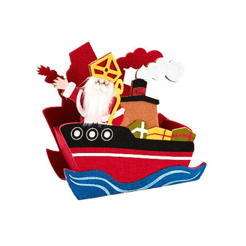 *FF*PANIER FEUTRE SAINT-NICOLAS SUR BATEAU