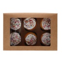 FUNCAKES BOÎTE POUR 6 CUPCAKES KRAFT 24 X 16,5CM HT 7,5CM