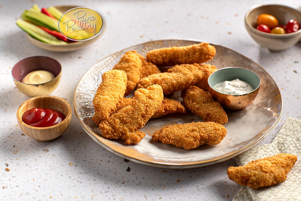 ❄️AIGUILLETTES DE POULET PANÉS 40GR +/-25 PIÈCES = 1KG