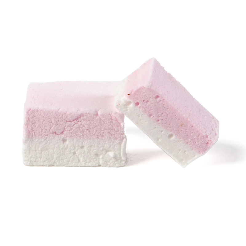 MALLOWS MARSHMALLOW VANILLE ROSE ET BLANC 4 X 4 CM 8 PCS - 175GR