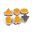 MALLOWS FORMES HALLOWEEN EN JELLY TRICOLORE ORANGE-BLANC-NOIR 200GR