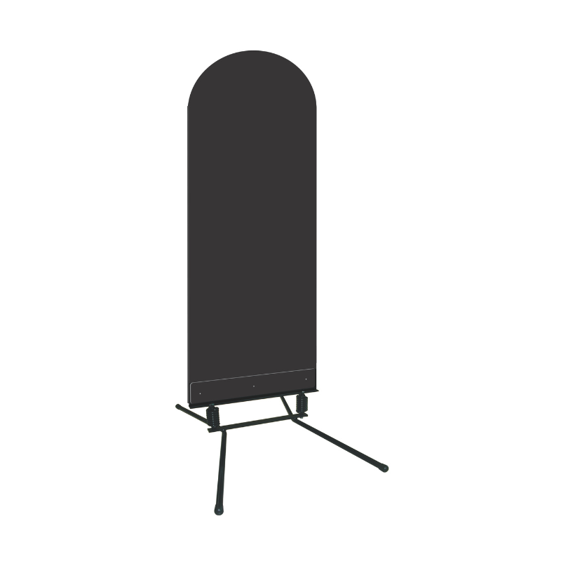 STOP-TROTTOIR PERSONNALISE 60 x 150 CM NOIR DECOUPE ARRONDIE + PIED
